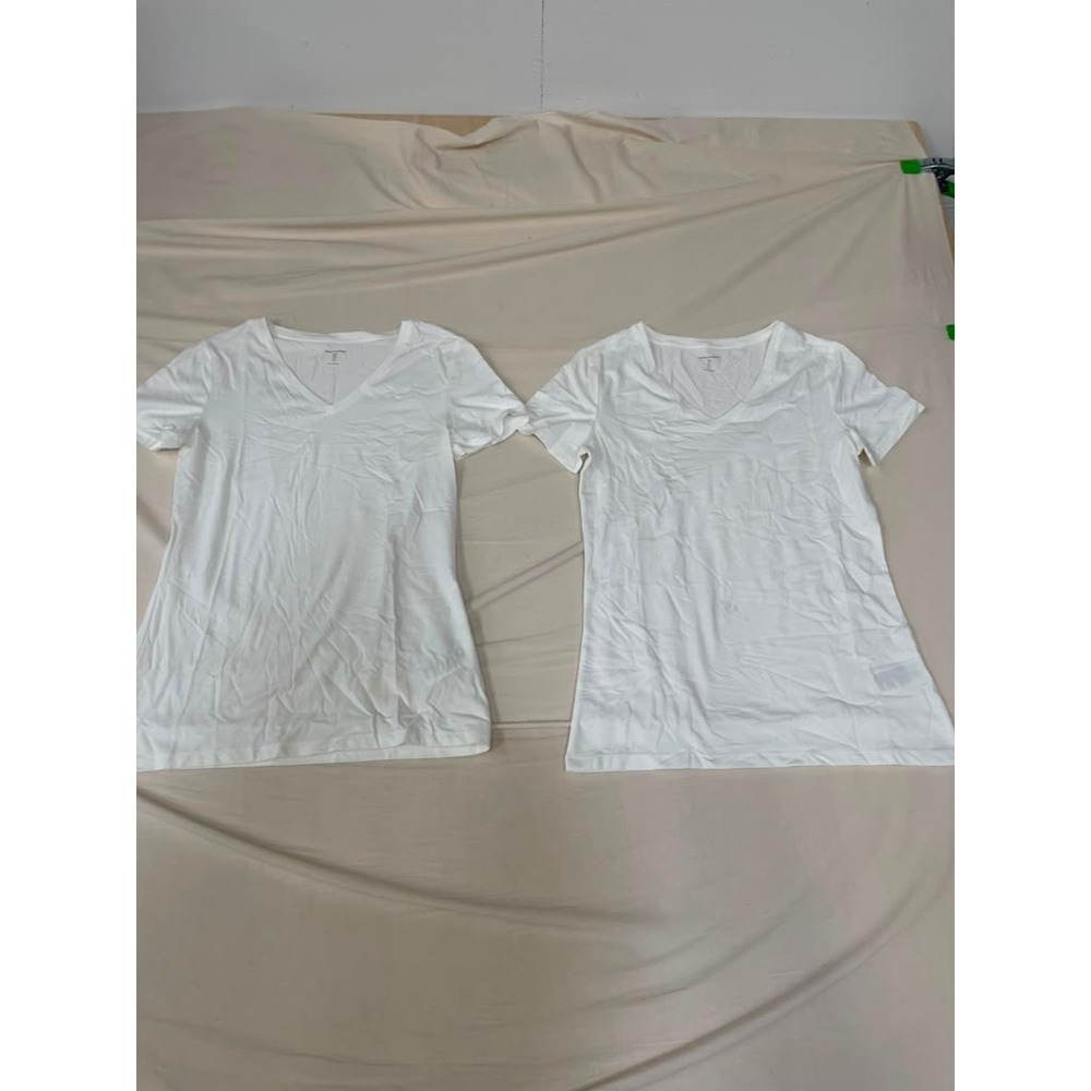 Amazon Essentials Womens 2-Pack V-Neck Short Sleeve T-Shirt White Size Small